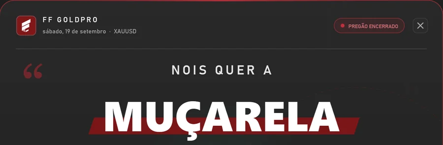 Popup do dia fechado com o bordão Nois quer a muçarela