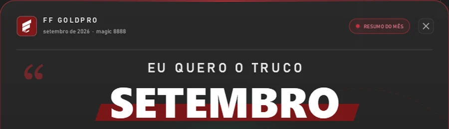 Popup do resumo do mês com o bordão Eu quero o truco